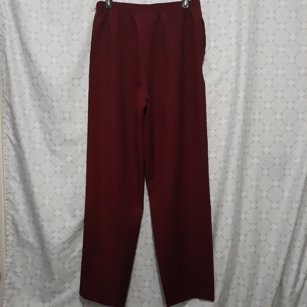 Vintage 80s High Waisted Womens  Burgundy Dress Trousers With Union Tag